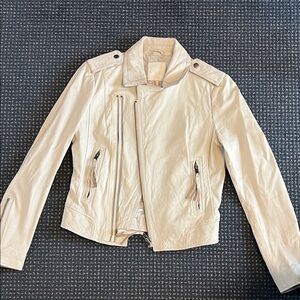 Joie Off-White Leather Jacket